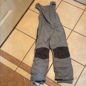 Columbia Gray and Black Snow Bib Overalls XS kid